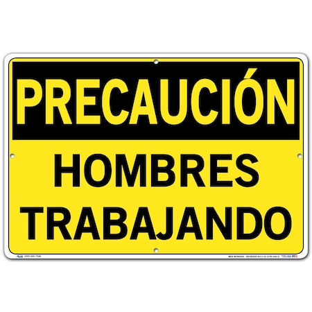 Vestil Polystyrene Sign, 12-1/2" Height, 18-1/2" Width, Polystyrene, Rectangle, Spanish SI-C-01-D-PS-040-S